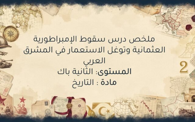 سقوط الإمبراطورية العثمانية وتوغل الاستعمار في المشرق العربي الثانية باك