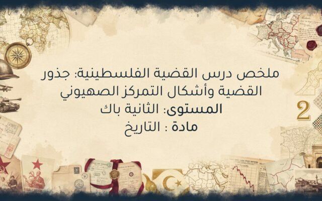 القضية الفلسطينية: جذور القضية وأشكال التمركز الصهيوني الثانية باك