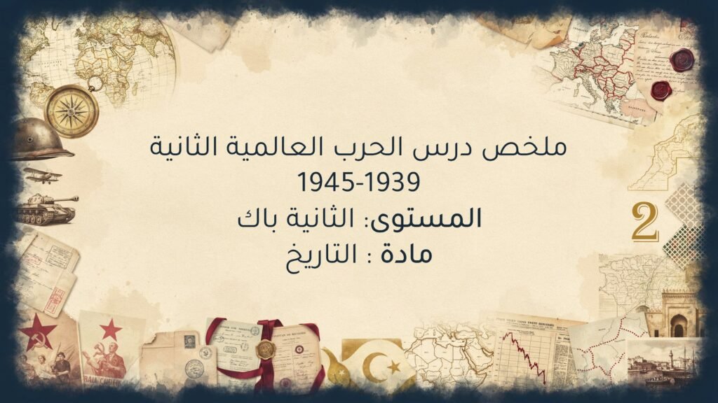 ملخص درس الحرب العالمية الثانية 1939 و 1945